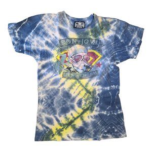 Vintage 1990s Bon Jovi New Jersey Symmetria Tie Dye Shirt